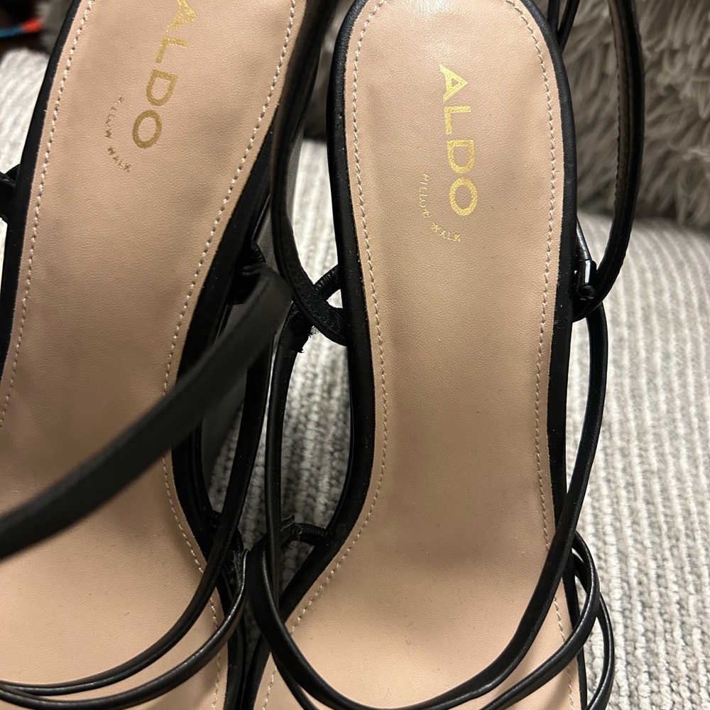 Strappy Wedge Sandals - Black - Picture 3 of 6
